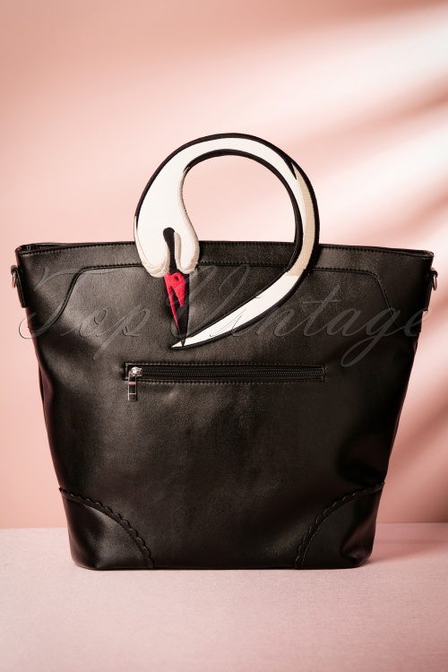 Banned Retro - 50s Lovely Swan Bag in Black 4
