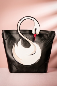 Banned Retro - 50s Lovely Swan Bag in Black