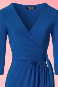 Vintage Chic for Topvintage - Layla Cross Over Pencil Dress Années 50 en Bleu Roi 3