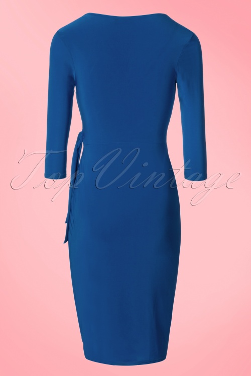 Vintage Chic for Topvintage - 50s Layla Cross Over Pencil Dress in Royal Blue 6