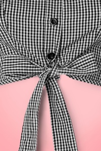 Dolly and Dotty - 50s Clementine Gingham Top in Black and White 3