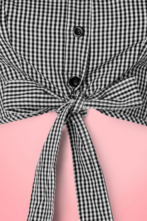 Dolly and Dotty - 50s Clementine Gingham Top in Black and White 3