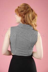 Dolly and Dotty - 50s Clementine Gingham Top in Black and White 6