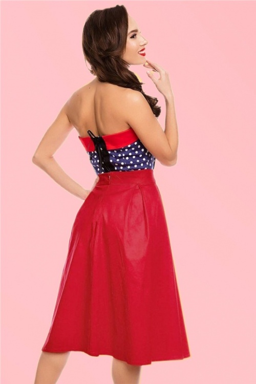 Dolly and Dotty - Jupe Années 50 Ruth Swing Skirt en Rouge 5