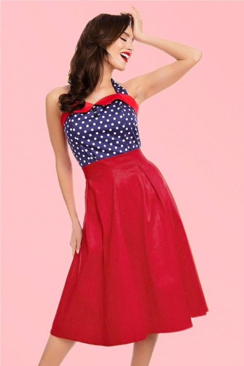 Dolly and Dotty - Jupe Années 50 Ruth Swing Skirt en Rouge 3