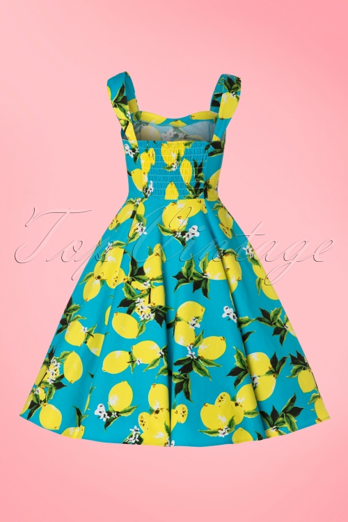 Hearts & Roses - Nancy Lemon Swing Dress Années 50 en Turquoise 9
