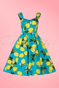 Hearts & Roses - Nancy Lemon Swing Dress Années 50 en Turquoise 4