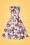 Hearts & Roses - Lily Floral Swing Dress Années 50 en Blanc 3