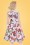 Hearts & Roses - 50s Lily Floral Swing Dress in White 9