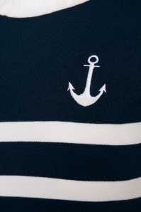 Vixen - Parker Sailor trui in marineblauw en wit 3
