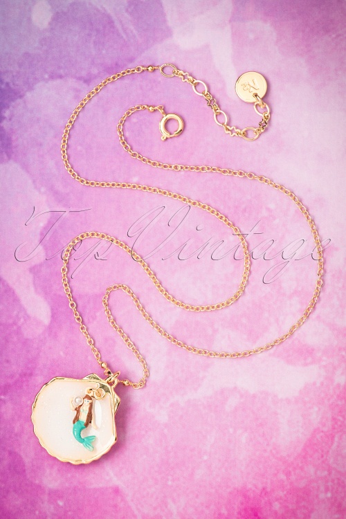 N2 - Kleine Meerjungfrau in ihrer Muschel Halskette vergoldet 2