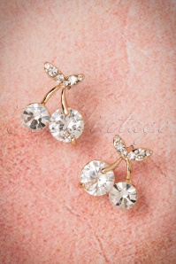 Collectif Clothing - 50s Sweet like Elegant Cherries Earrings in Gold