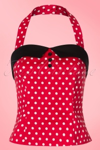 Dolly and Dotty - TopVintage exclusive ~ 50s Rudy Polkadot Halter Top in Red 2