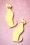 FromNicLove - 60s Egyptian Mau Cat Earrings in Pastel Yellow 3