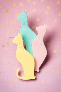 FromNicLove - 60s Egyptian Mau Cat Earrings in Pastel Pink 4