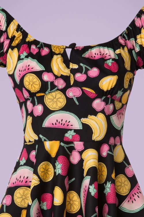 Bunny - Shirley Tutti Frutti Mini Dress Années 50 en Noir 3