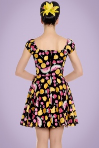 Bunny - 50s Shirley Tutti Frutti Mini Dress in Black 7