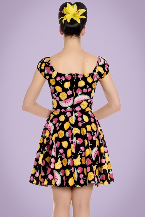 Bunny - Shirley Tutti Frutti Mini Dress Années 50 en Noir 7