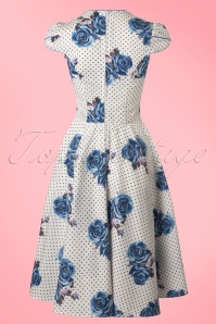 Bunny - Lori Roses Swing Dress Années 50 en Bleu et Blanc 9