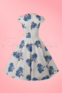 Bunny - Lori Roses Swing Dress Années 50 en Bleu et Blanc 10