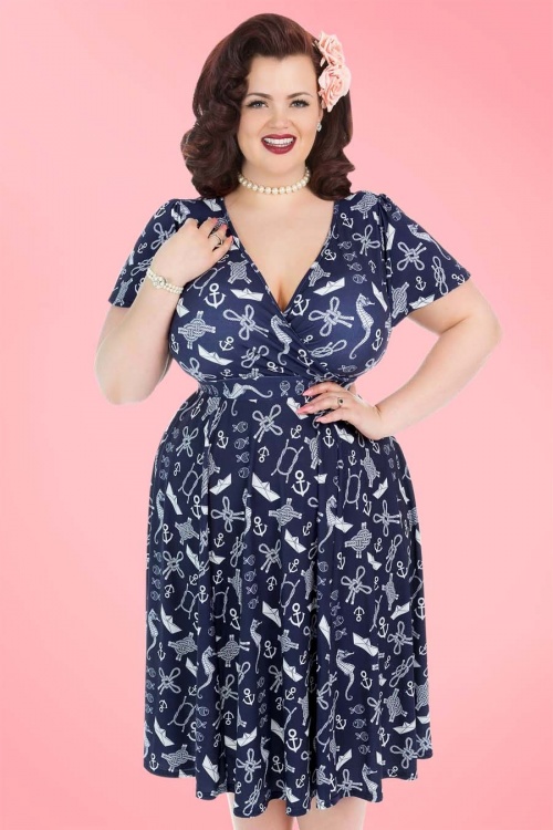 Lady voluptuous shop lyra dress navy