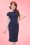 Collectif Clothing - 50s Nyoko Fishtail Pencil Dress in Navy 3