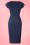 Collectif Clothing - 50s Nyoko Fishtail Pencil Dress in Navy 2