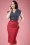 Miss Candyfloss - Nicky Lee Denim Pencil Skirt Années 50 en Rouge