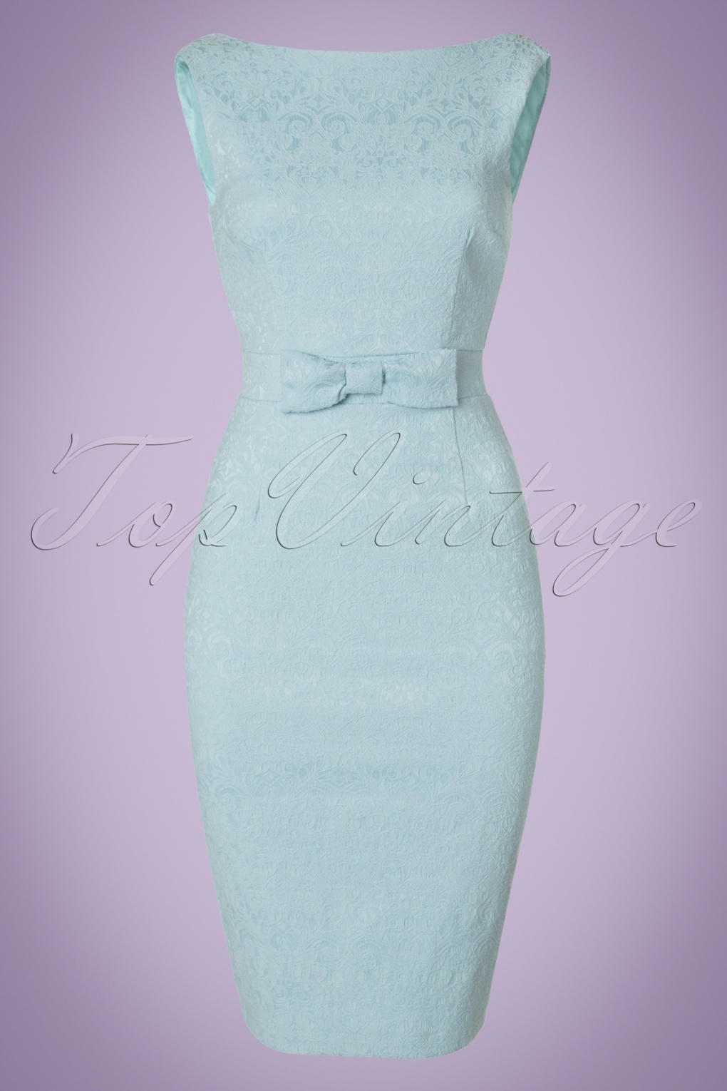 60s Maybelle Jacquard Twin Set in Light Blue