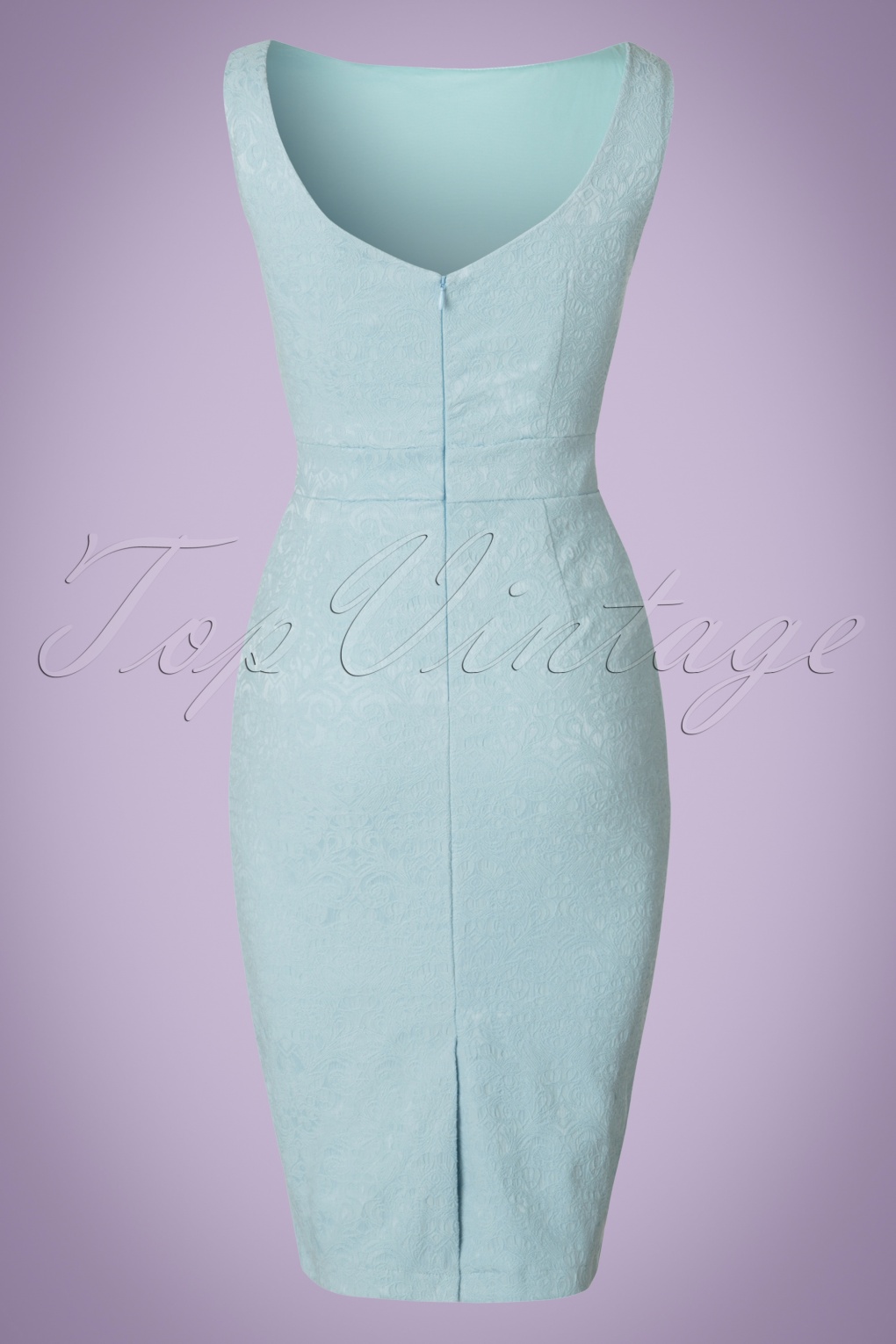 60s Maybelle Jacquard Twin Set in Light Blue