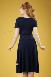 Fever - 60s Toulon Dress in Navy 5