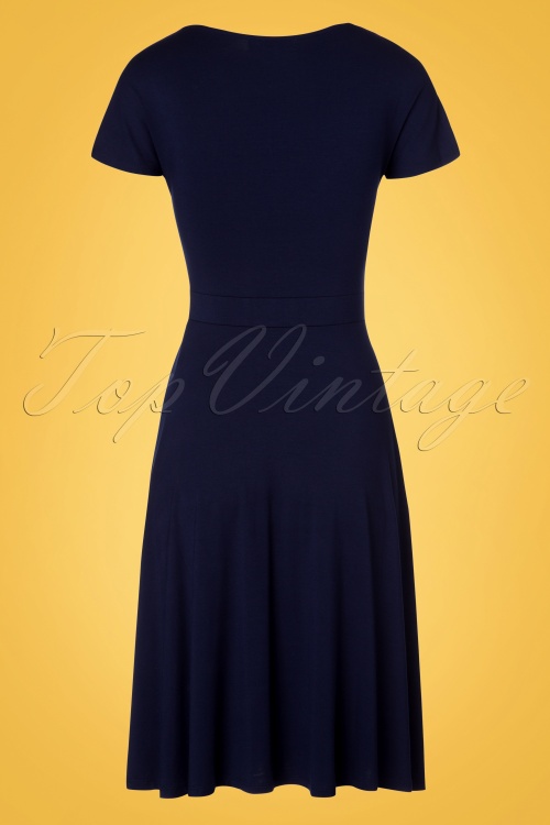 Fever - 60s Toulon Dress in Navy 6