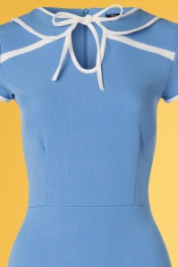 Vintage Chic for Topvintage - Robe Années 50 Geneva Pencil Dress en Bleu Lavande 3