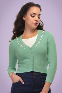 Collectif Clothing - Jessica Daisy vest in antiek groen 3