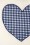 Collectif Clothing - Jessie Gingham Heart Cardigan in Elfenbein und Marineblau 3