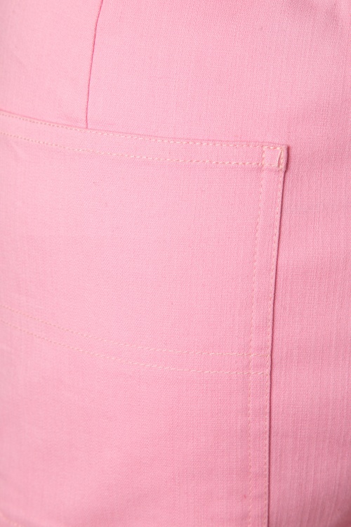 Collectif Clothing - Maddie Trousers Années 50 en Rose Vif 3