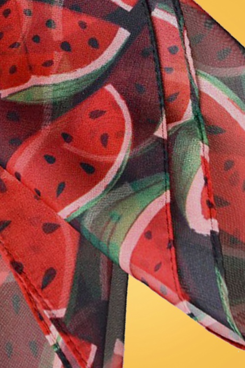 Unique Vintage - Fruchtiger Wassermelonen-Haar-Schal in Schwarz 3
