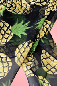 Unique Vintage - 50s Fruity Pineapple Hair Scarf in Black 3