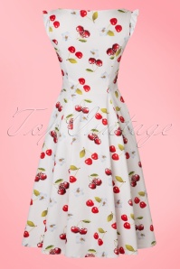 Hearts & Roses - Sweet Cherries Swing Dress  Années 50 en Blanc 7