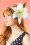 Lady Luck's Boutique - Ava XL Hairflower Années 50 en Blanc