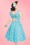 Hearts & Roses - 50s Rhiannon Polkadot Swing Dress in Aqua Blue 4
