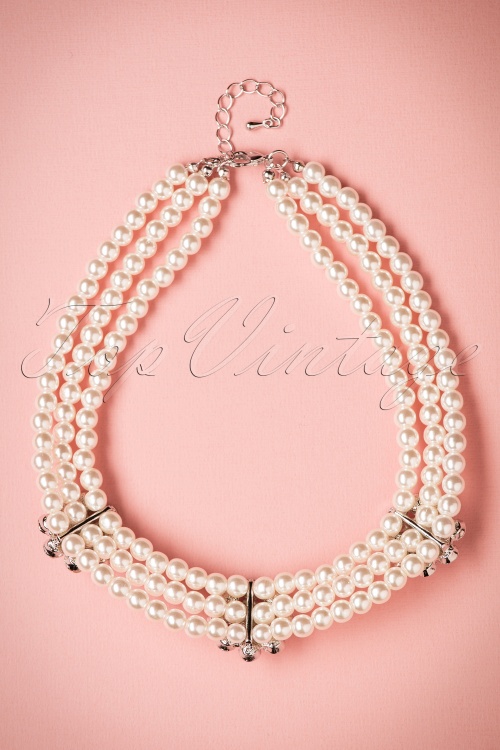 LoveRocks - Daisy Diamonds and Pearls Necklace Années 40 4