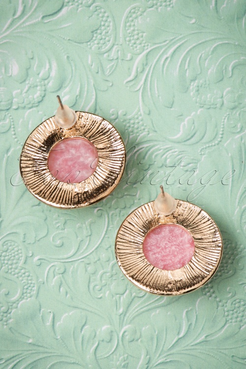 From Paris with Love! - 50s Pretty in Pink Round Shaped Diamond Studs 3