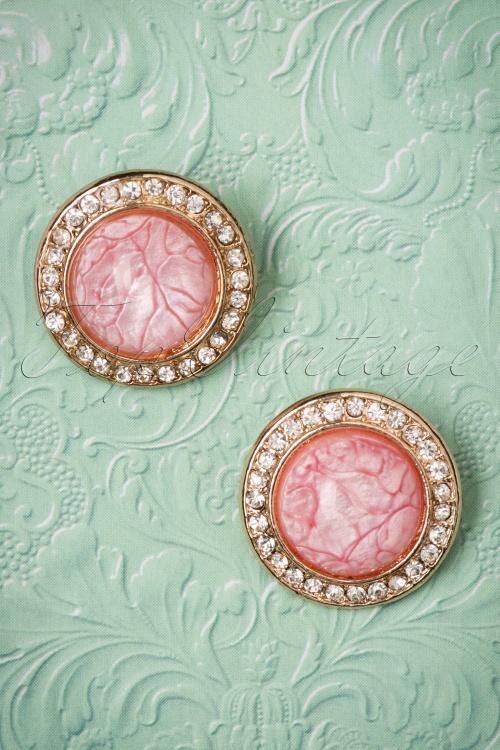 From Paris with Love! - 50s Pretty in Pink Round Shaped Diamond Studs