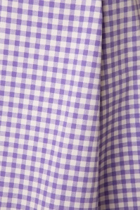 Collectif Clothing - 50s Tammy Gingham Skirt in Lilac 4