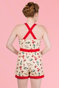 Banned Retro - Sybil playsuit in pastelgeel 7