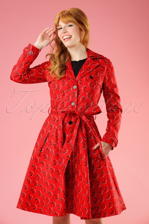 Blutsgeschwister - Glienicke Spy Swap Trenchcoat Années 50 en Rouge