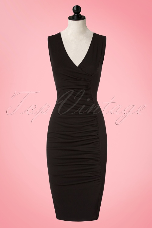 Vintage Chic for Topvintage - 50s Janice Pencil Dress in Black 2