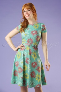 Collectif Clothing - Lorena Tropical Banana Swing-Kleid in Creme