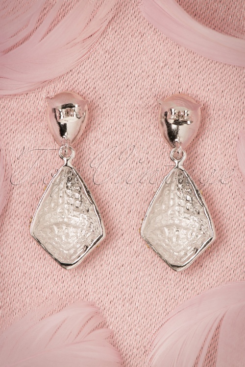 LoveRocks - 40s Crystal Tear Drop Earrings in Silver 3